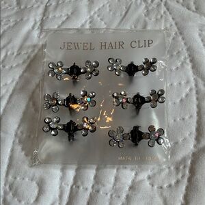 (New) Black & Silver Jewel Hair Clips